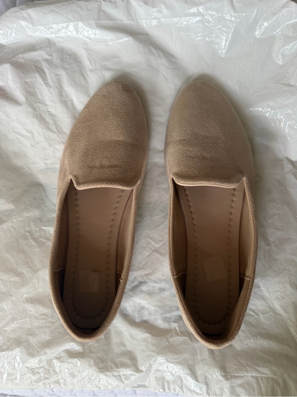 Women’s Classic Suede Slip-On Flats in Taupe